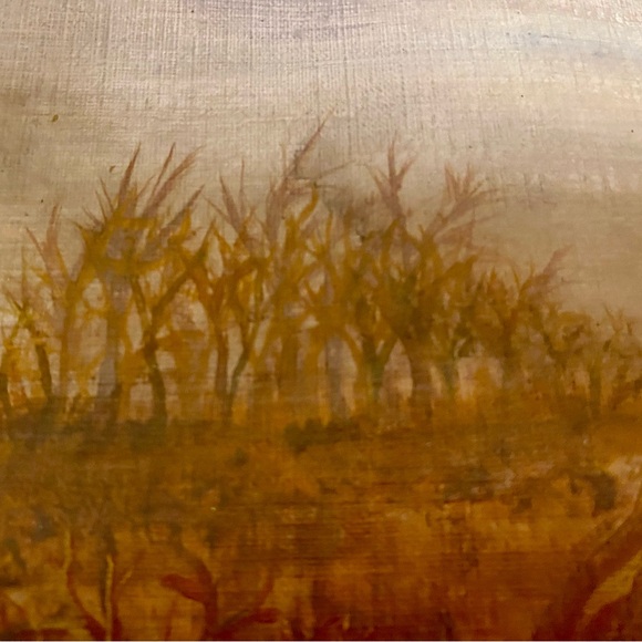 Rustic Autumn Landscape Watercolour Painting Handmade Original Art Water & Trees - Picture 6 of 9